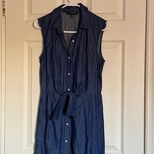 Sharagano Sleeveless Button-Front Midi Dress